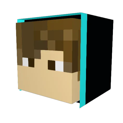 Stretchh Minecraft avatar head, 3D render
