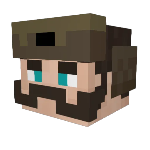 Streuchii Minecraft avatar head, 3D render