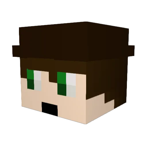 Strewless Minecraft avatar head, 3D render
