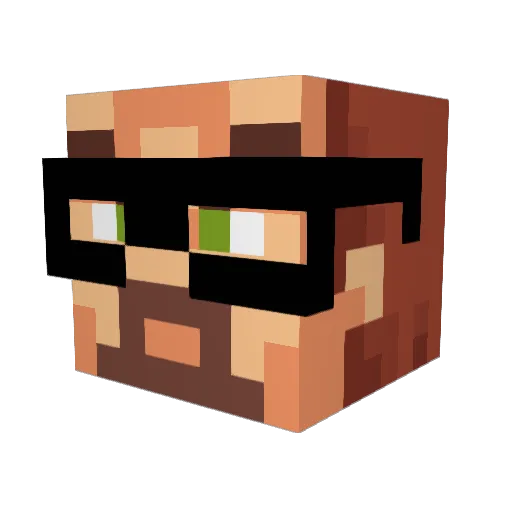 StridentBoss Minecraft avatar head, 3D render