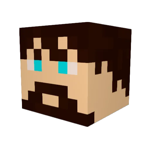 Stridoh Minecraft avatar head, 3D render
