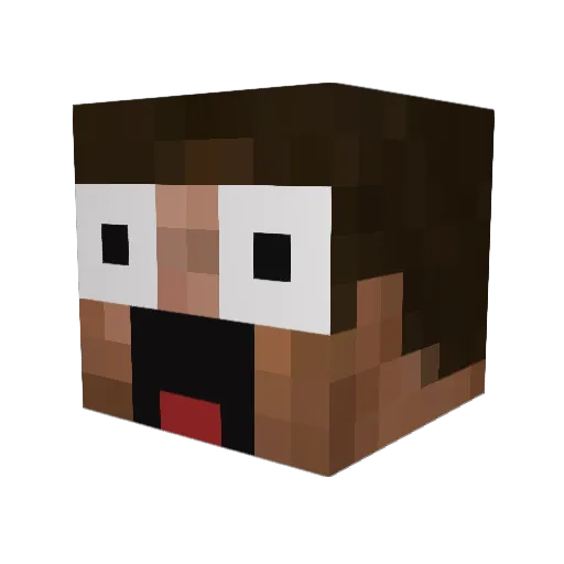StriggityStrack Minecraft avatar head, 3D render