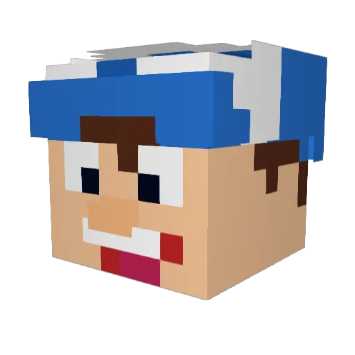Strijder_Sam Minecraft avatar head, 3D render
