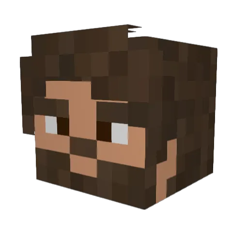 StrikerFlag Minecraft avatar head, 3D render