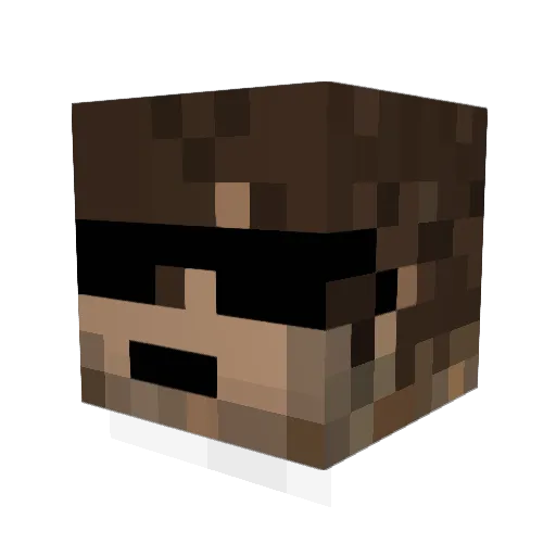 StrikerZX54 Minecraft avatar head, 3D render