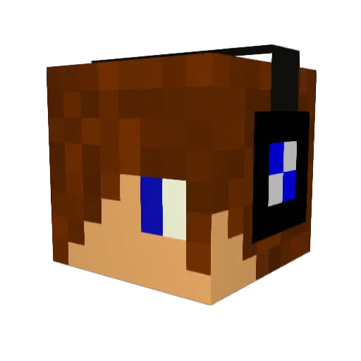 StrikingFisher Minecraft avatar head, 3D render