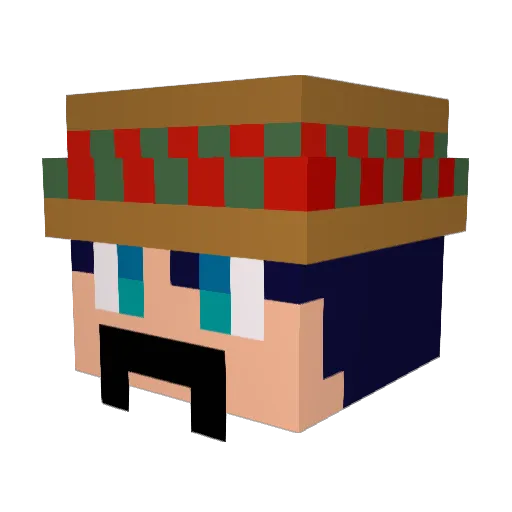 Strikxx Minecraft avatar head, 3D render