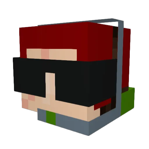 StripeCaptain Minecraft avatar head, 3D render