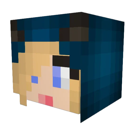 Strixa Minecraft avatar head, 3D render