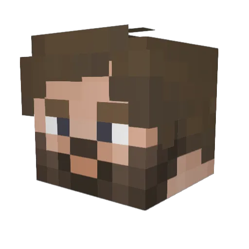 Strnds Minecraft avatar head, 3D render