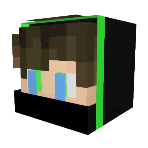 StrobePlays Minecraft avatar head, 3D render