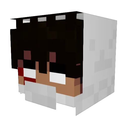 Strobed Minecraft avatar head, 3D render