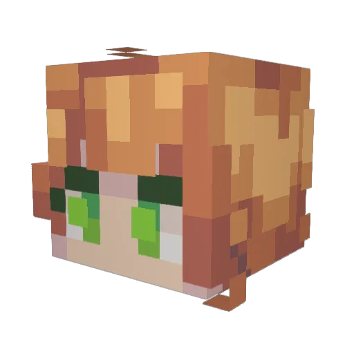 Strombolin Minecraft avatar head, 3D render