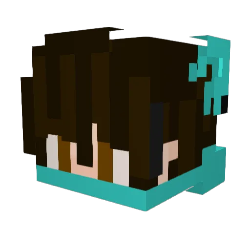 StrongOx Minecraft avatar head, 3D render