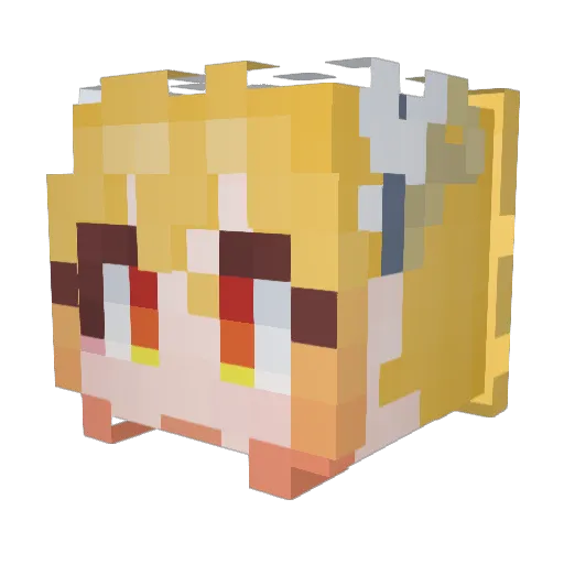 Stronger Minecraft avatar head, 3D render