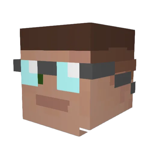 Strongmuscle Minecraft avatar head, 3D render