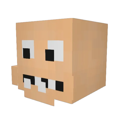 Stronkel Minecraft avatar head, 3D render