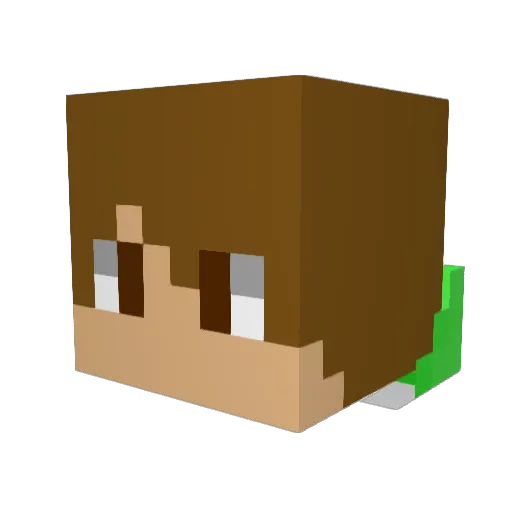 Strucix Minecraft avatar head, 3D render