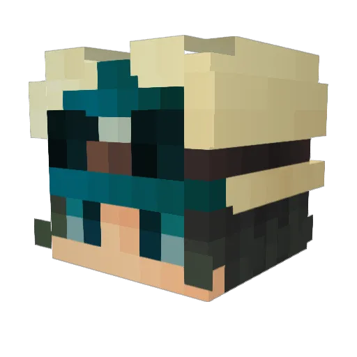Strudolf Minecraft avatar head, 3D render