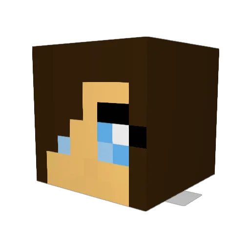Strupii Minecraft avatar head, 3D render