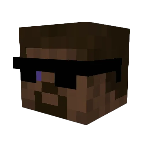 Strutting Minecraft avatar head, 3D render
