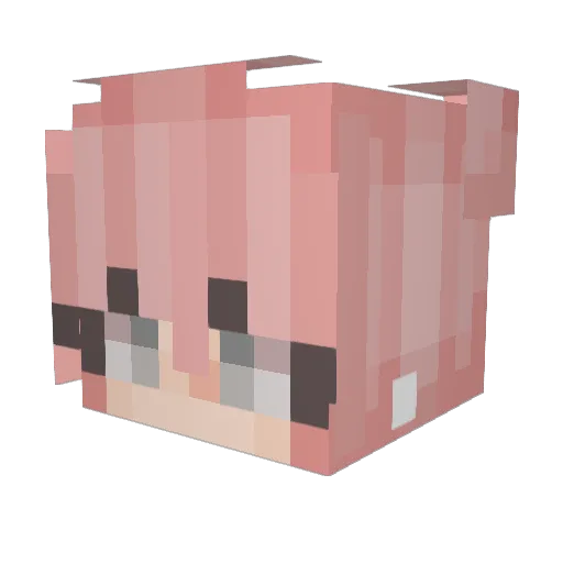 StrwbrrySnake Minecraft avatar head, 3D render
