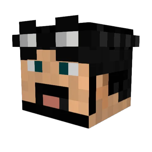 Sttexmo Minecraft avatar head, 3D render