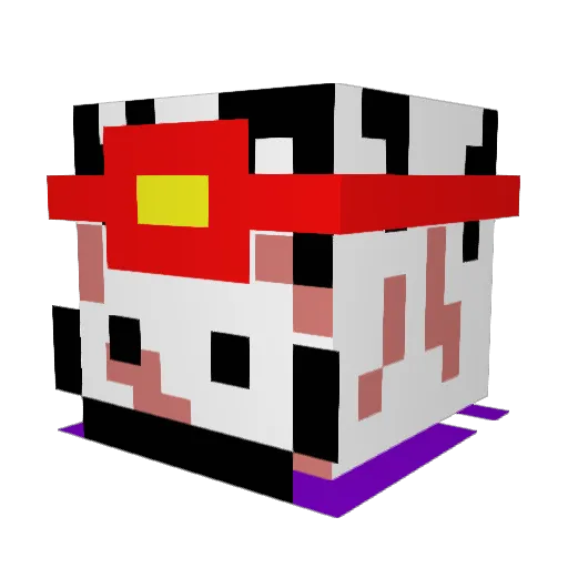 Stubby Minecraft avatar head, 3D render