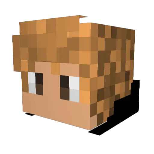 Stubi7 Minecraft avatar head, 3D render