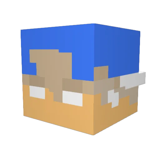 Stud Minecraft avatar head, 3D render