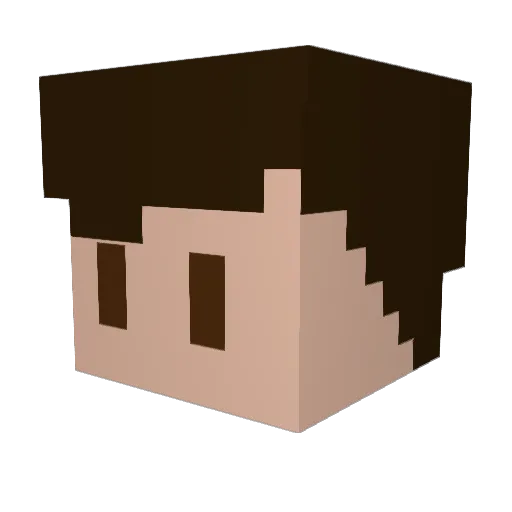 StudentGainz Minecraft avatar head, 3D render