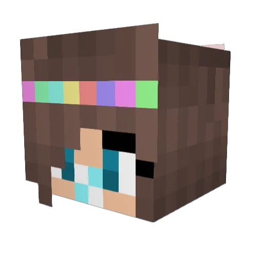 Student_CC Minecraft avatar head, 3D render