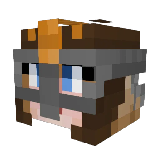 StudioJune Minecraft avatar head, 3D render