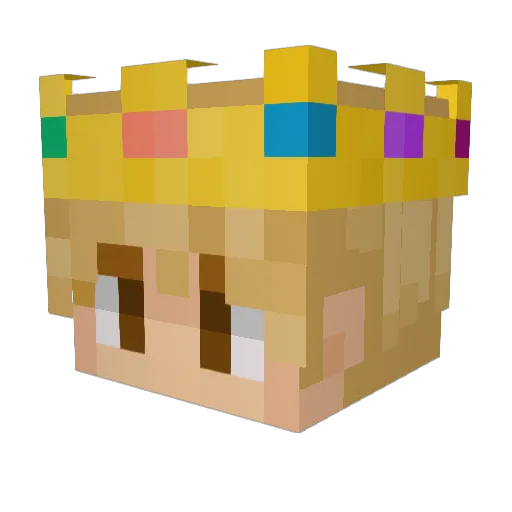 Studyy Minecraft avatar head, 3D render