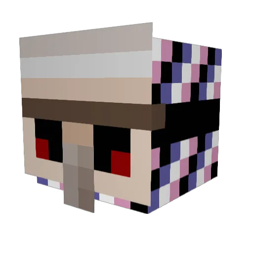 Stuffanie Minecraft avatar head, 3D render