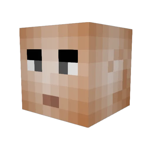 Stuffo Minecraft avatar head, 3D render