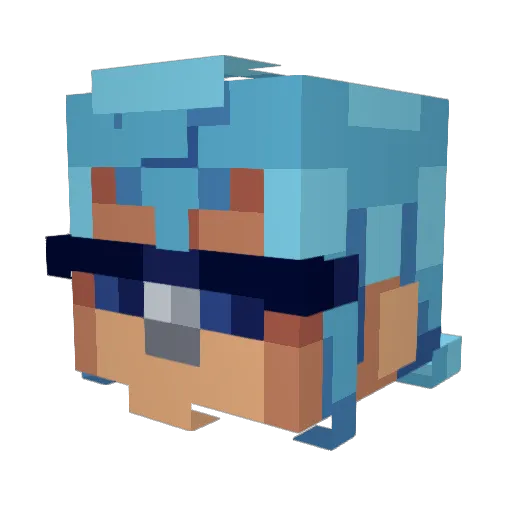 StumQi Minecraft avatar head, 3D render
