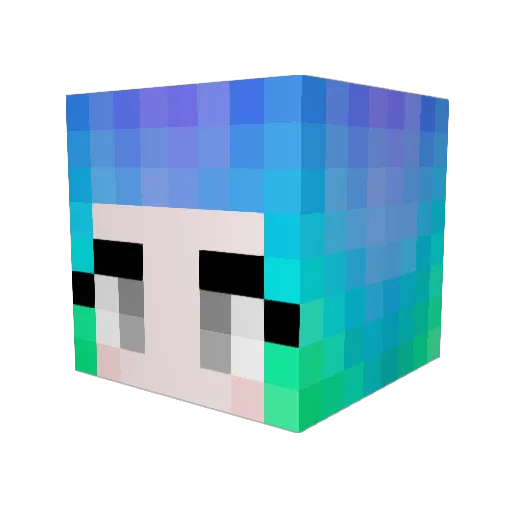 Stumpycat512 Minecraft avatar head, 3D render
