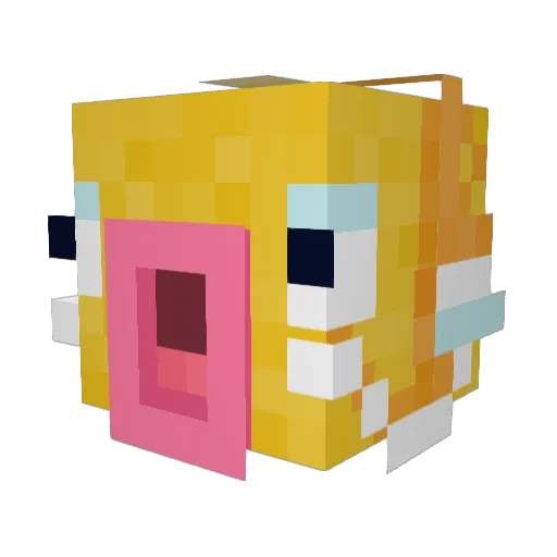 Stunfisk Minecraft avatar head, 3D render
