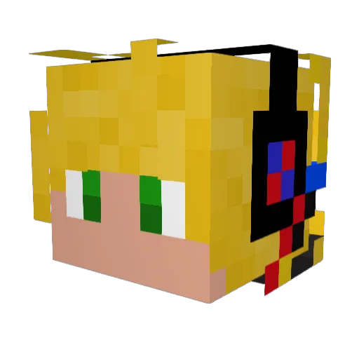 Stuphor Minecraft avatar head, 3D render