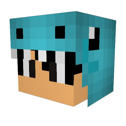 StupidDinosaur Minecraft avatar head, 3D render