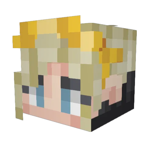 StupidSushi Minecraft avatar head, 3D render