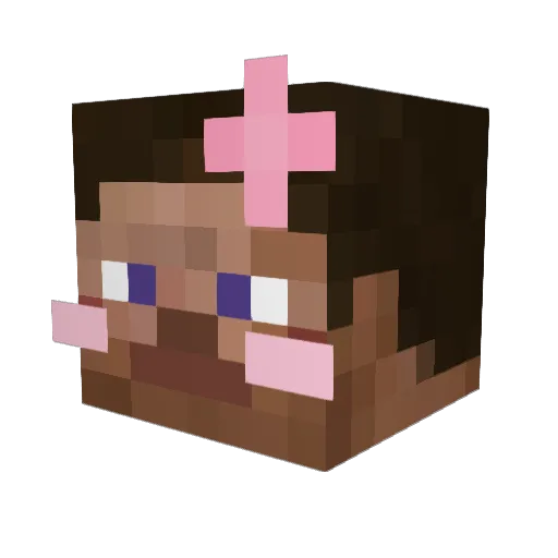 Stupidlike Minecraft avatar head, 3D render