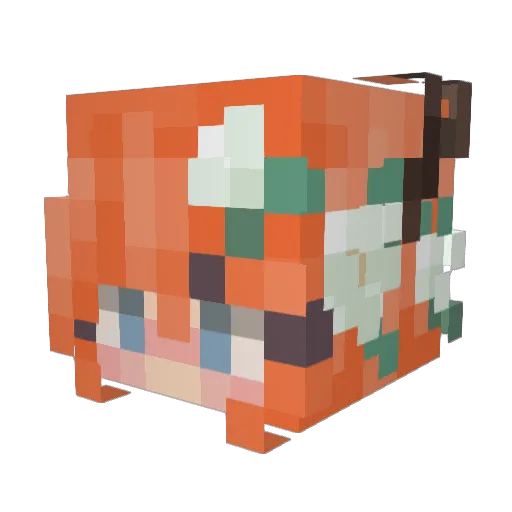 StupiidCow Minecraft avatar head, 3D render