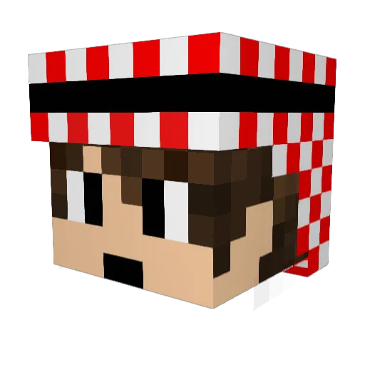 Stuvo Minecraft avatar head, 3D render