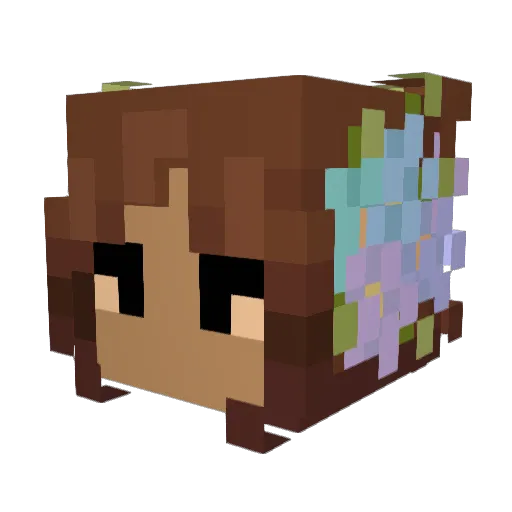 Stvrrfeii Minecraft avatar head, 3D render