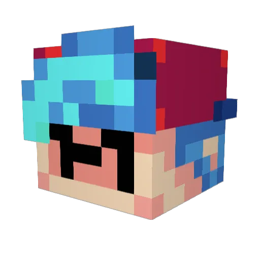 StyleCrash13 Minecraft avatar head, 3D render