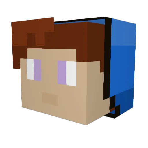 StyleZ_Blue Minecraft avatar head, 3D render