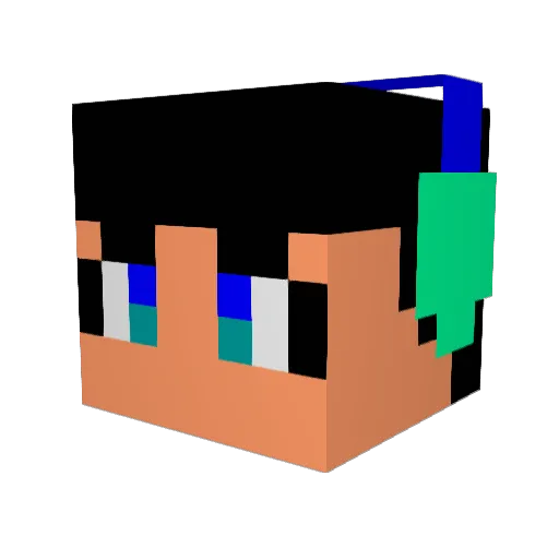 SuBaK2 Minecraft avatar head, 3D render