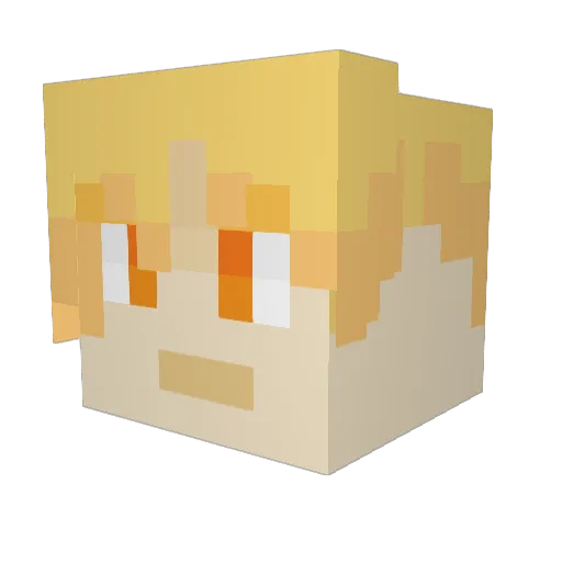 SuSeven7 Minecraft avatar head, 3D render